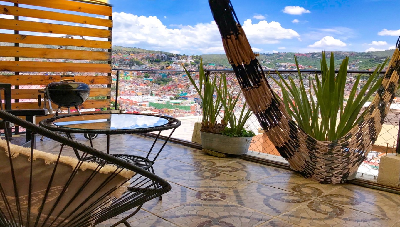 Terraza de airb&b en Guanajuato